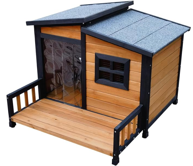 Outdoor Dog House, Waterproof Puppy Shelter Indoor Doghouse with Elevated Floor