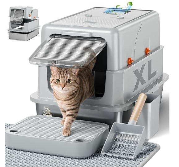 Fully Enclosed Cat Litter Box